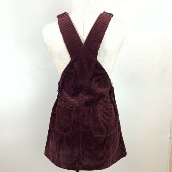 Forever 21 Corduroy Overalls Size Small Burgundy Aline Dress - Picture 7 of 12
